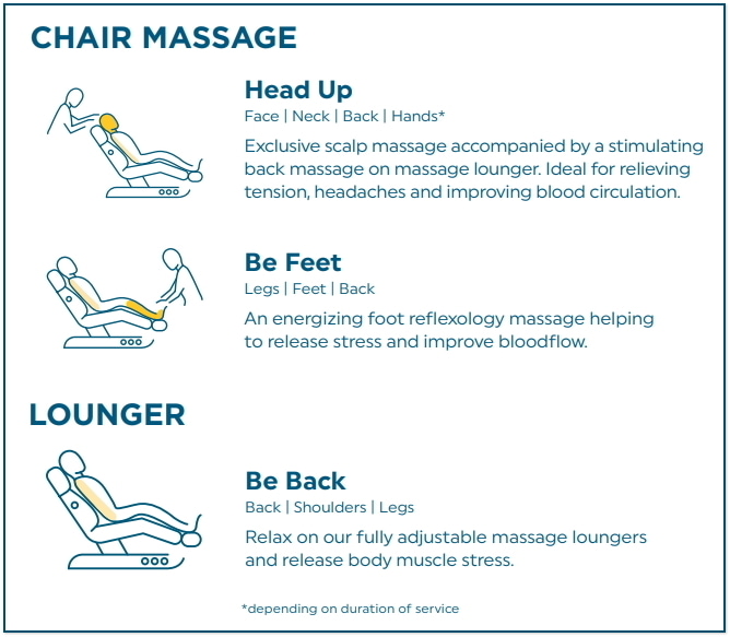 description of services including Heads Up, Be Feet, and Be Back.