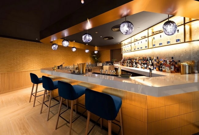 bar area with bar seating.