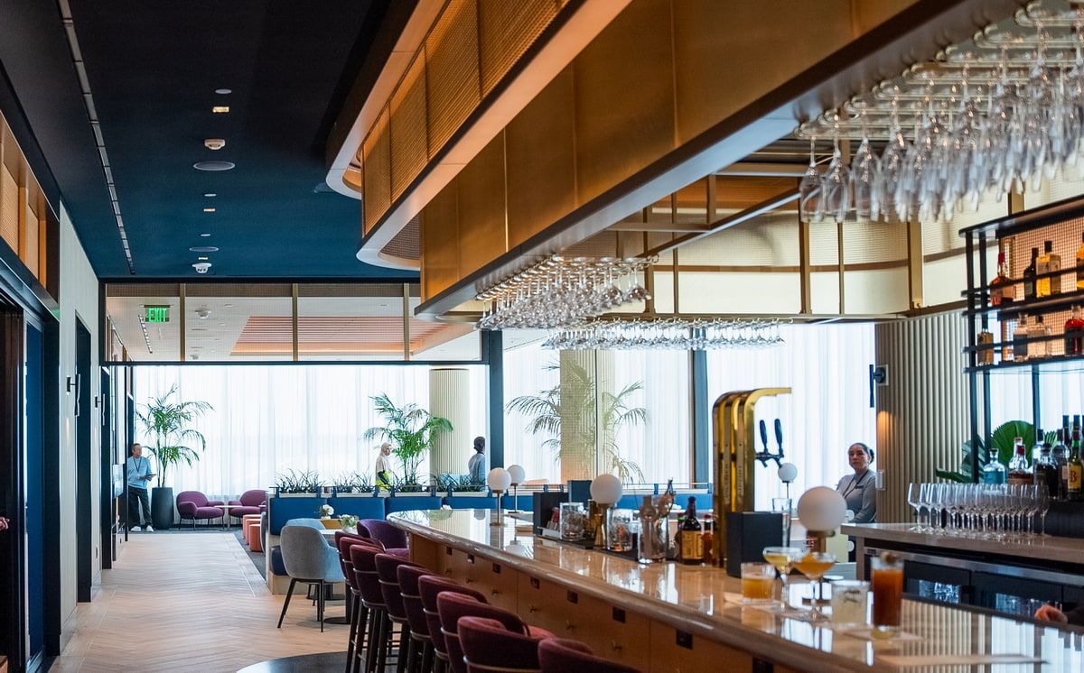 bar area with seating.