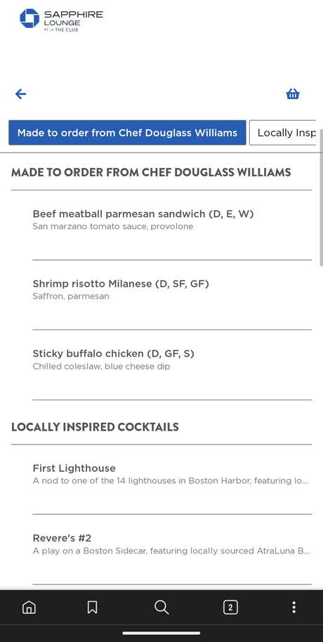QR code menu showing food and cocktail options.