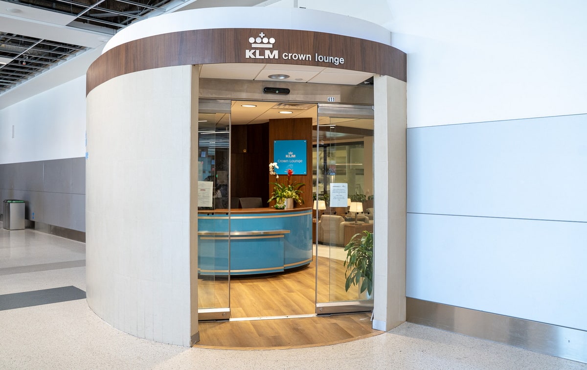 Entrance to the KLM Crown Lounge in Houston