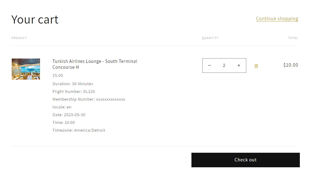 Prebook option, checkout page and cart.