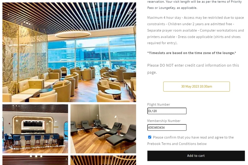 Prebook option, enter your flight information and membership number.