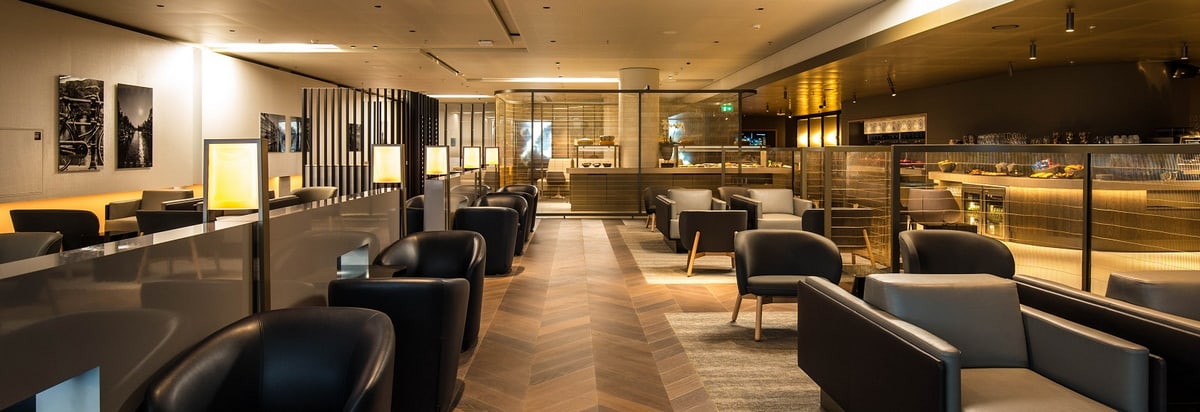 Seating area with chairs and views inside the lounge.