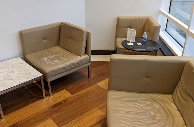 seating area with outside windows.