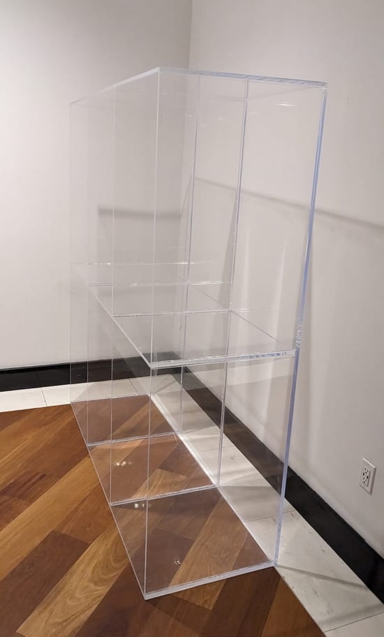clear luggage storage area.