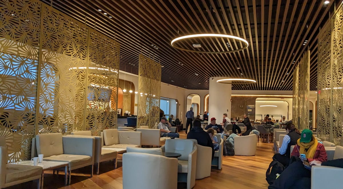 Main seating area with chairs and tables.