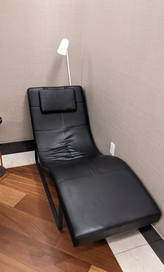 sleeping chair in the resting area.