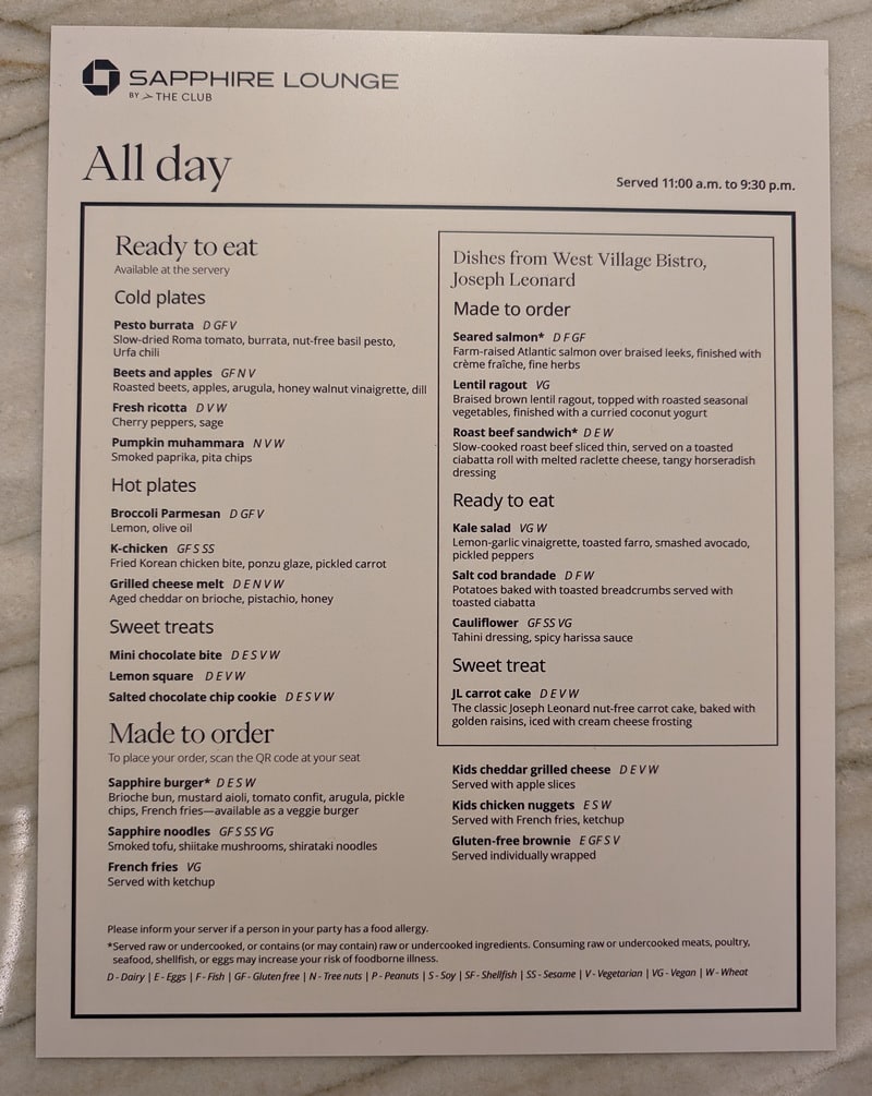 All Day menu