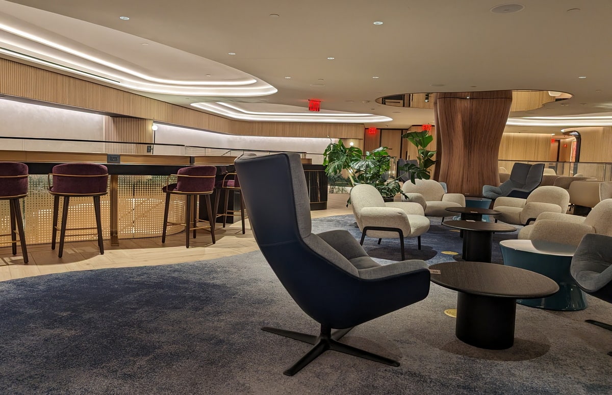 upstairs seating and tables.