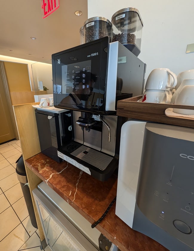 Espresso machine and coffee station.