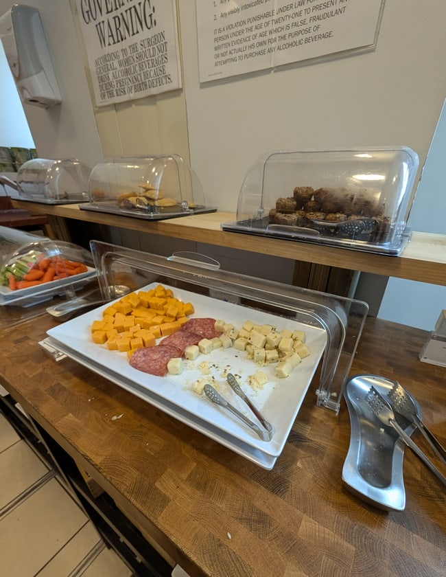 cheese, and other snack items.