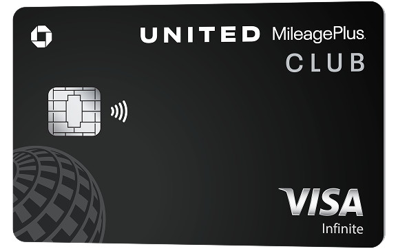 Sample United Club (gray) credit card.