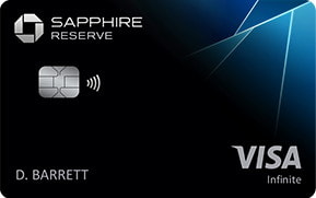 A blue Chase Sapphire Reserve Visa credit card.