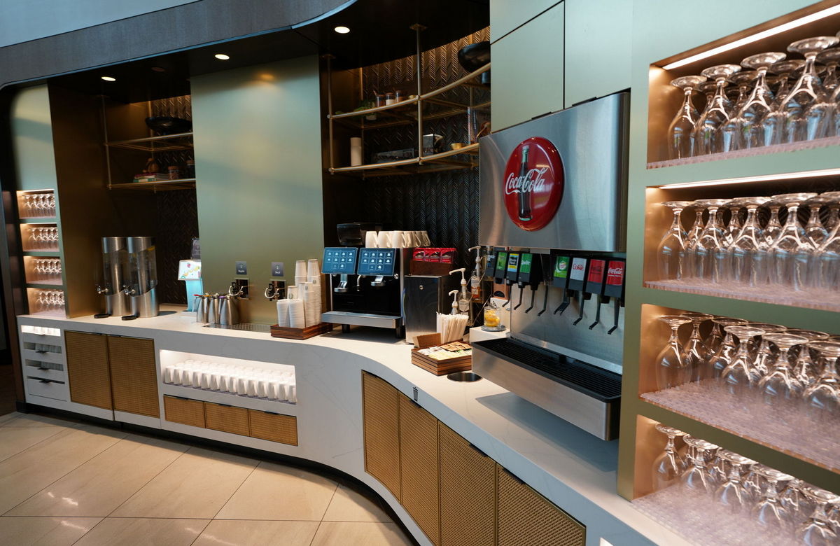 soda, coffee, and self serve dining.