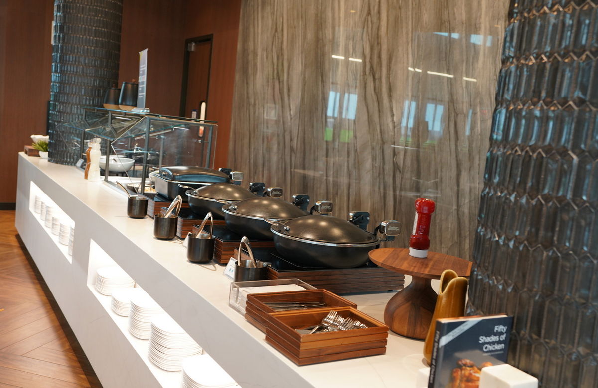 buffet with hot food and self-serve dining.
