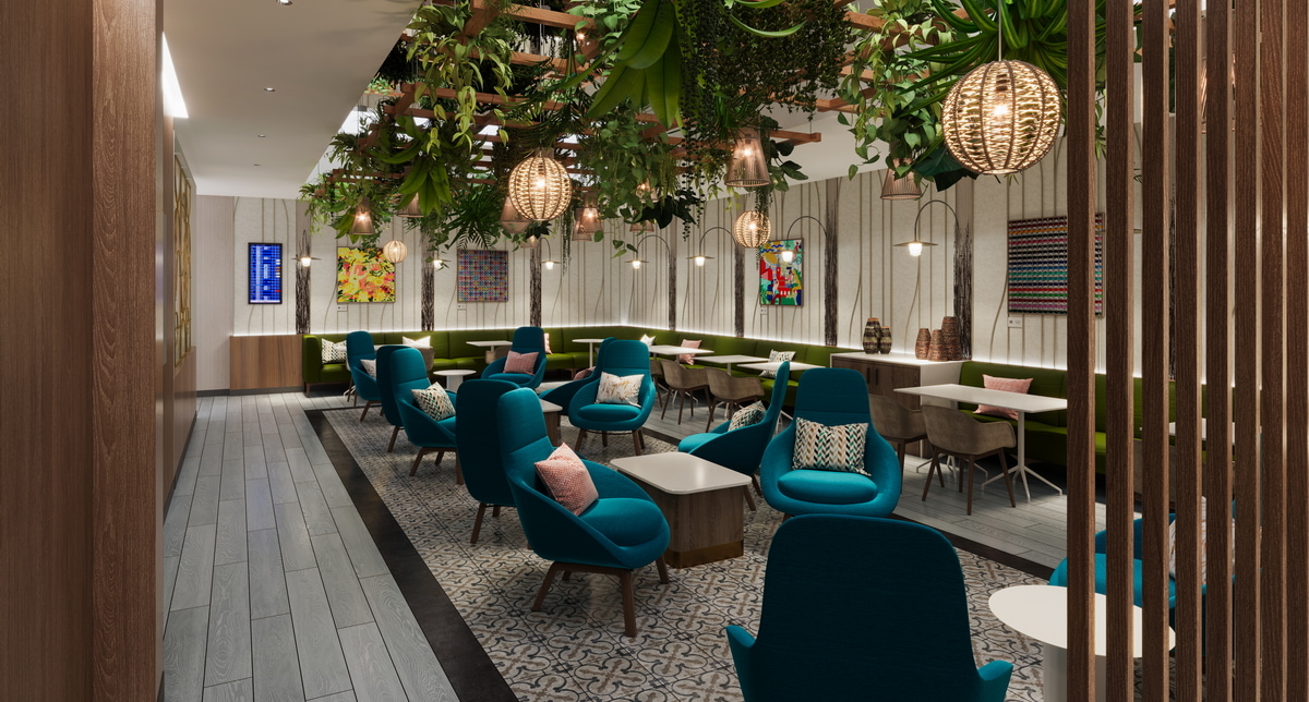 seating area with tables and chairs.
