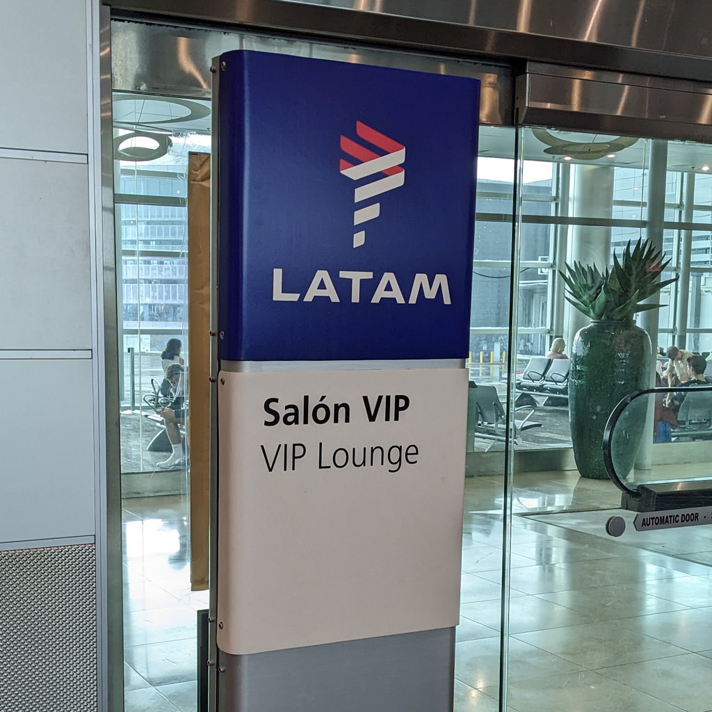 Lounge entrance sign, showing LATAM.