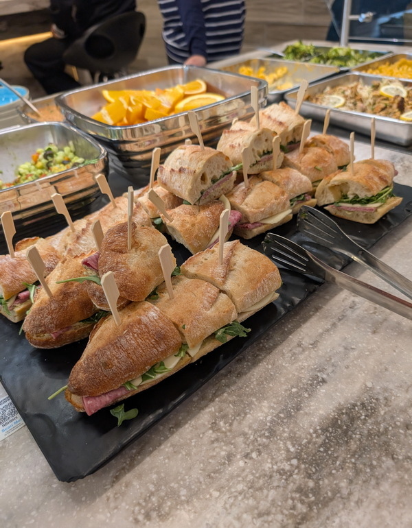 sandwiches on the buffet bar.
