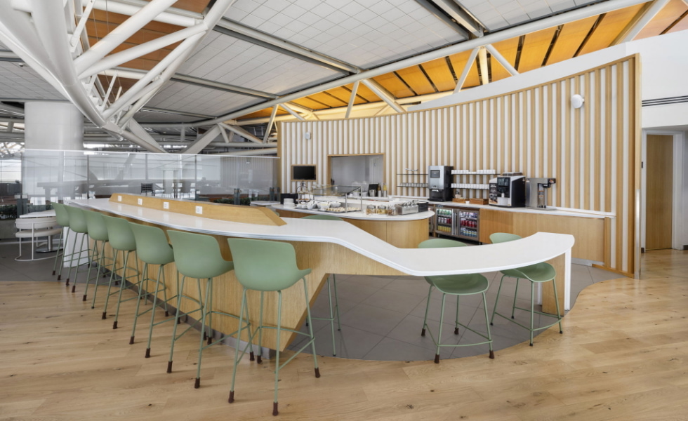 food and buffet area, with beverages and espresso.