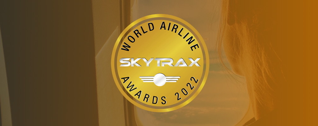 SKYTRAX 2022 Awards yellow logo.