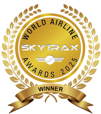 SKYTRAX 2025 Awards yellow crest badge.