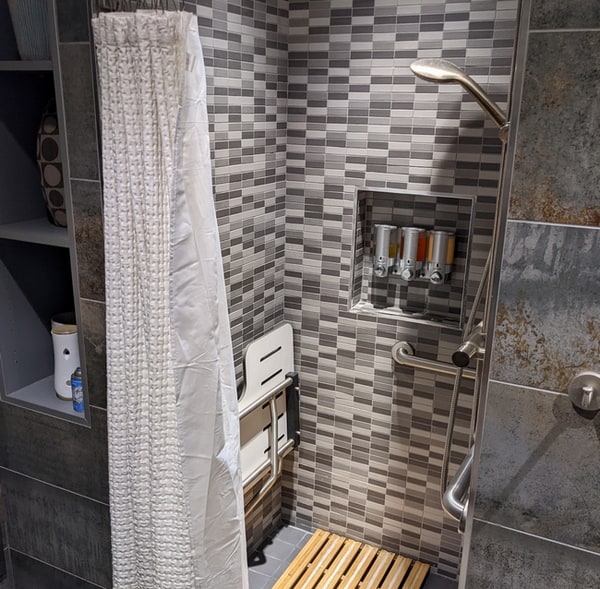 view inside the shower.