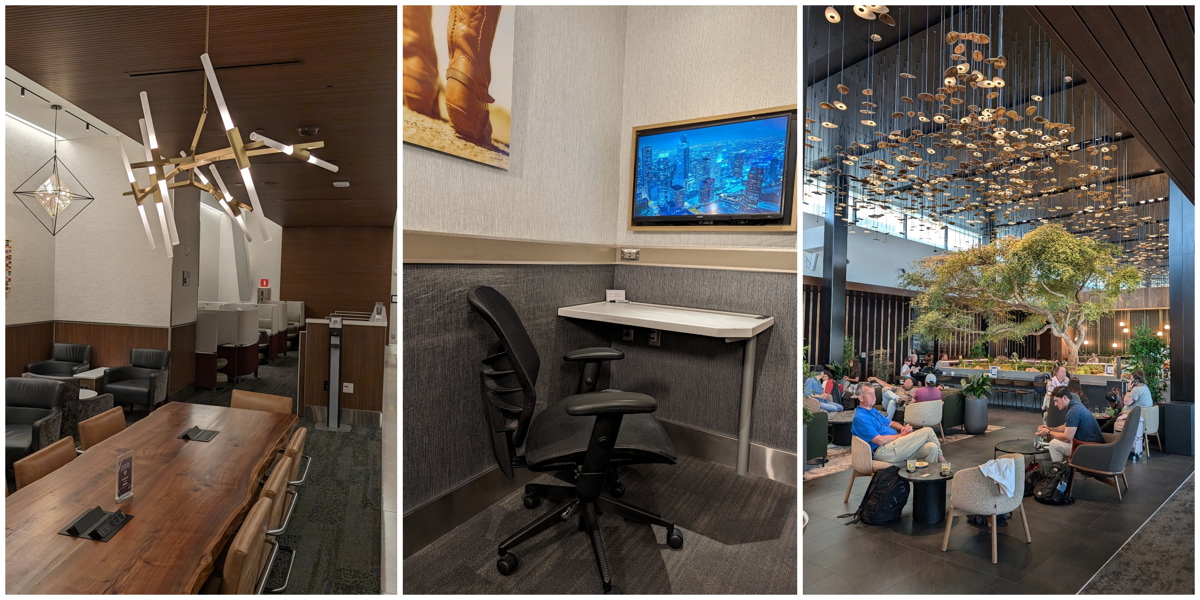 Collage of some lounges and relaxation spots.