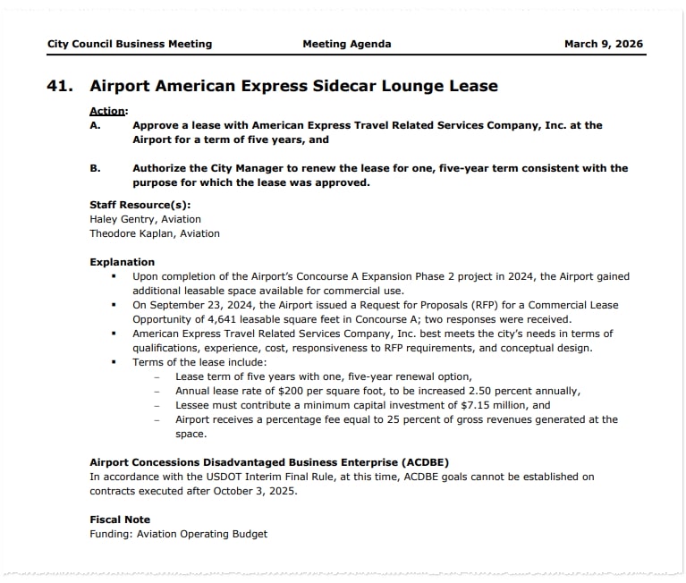 Agenda item from City Council meeting.