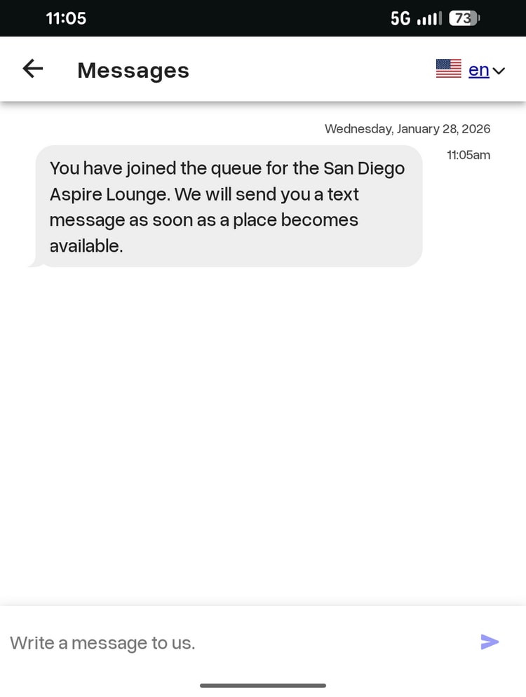 screeshot of a waitlist app, with a messages showing my I am on the waitlist.