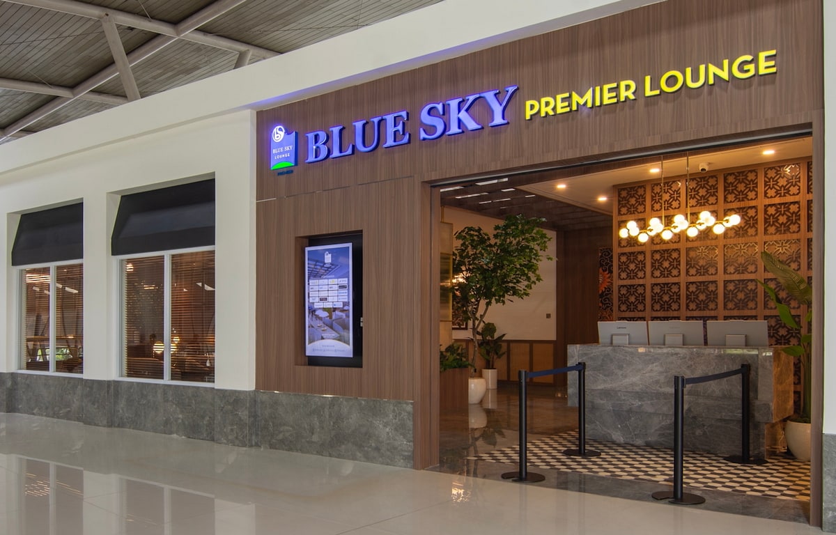 Entrance to the Blue Sky Lounge in Terminal 2 at Surabaya Airport.