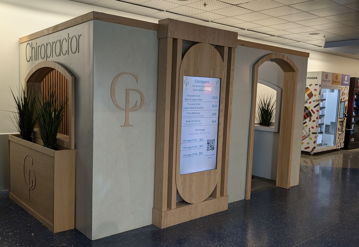 The entrance to the Chrioport with signup code and information.