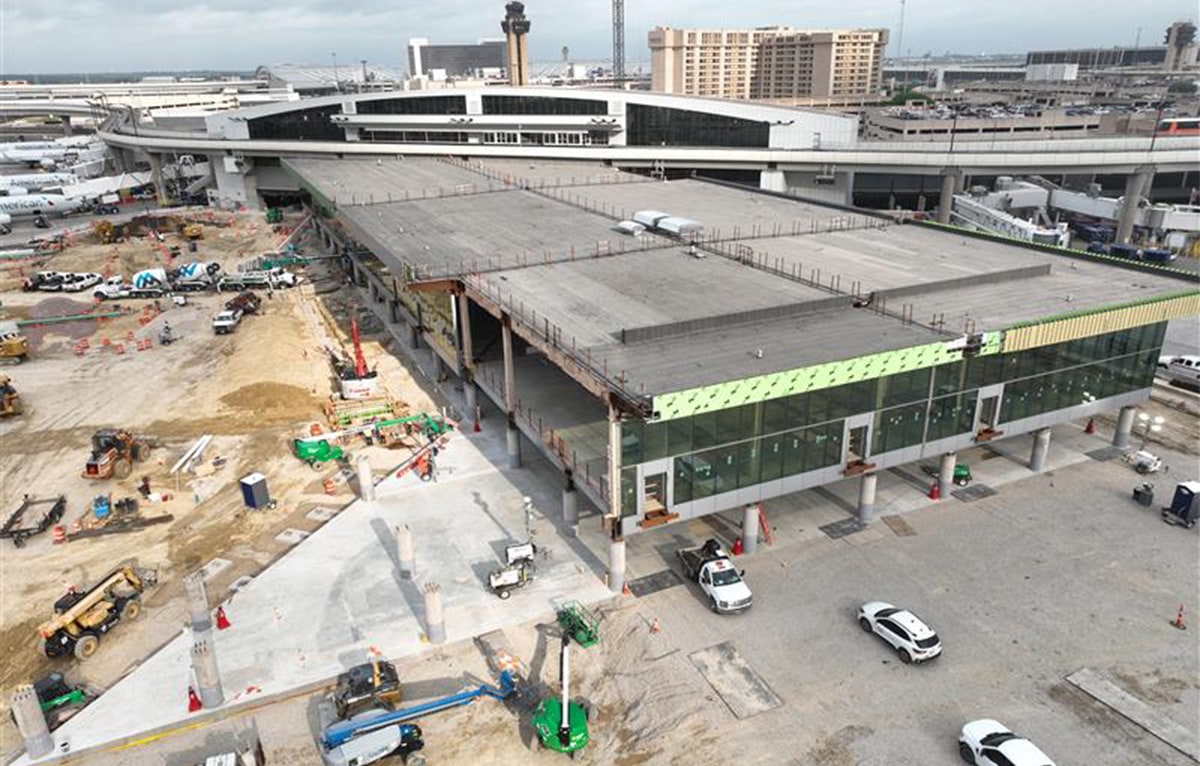 six sections assembled and shown as part of the terminal C.