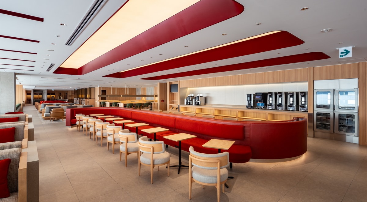 dining buffet area with table seating.