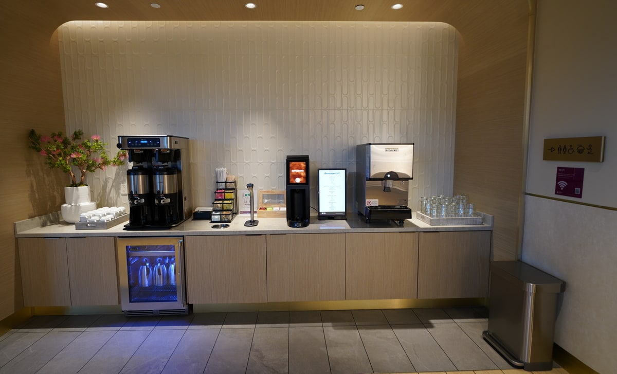 self-serve drink station.