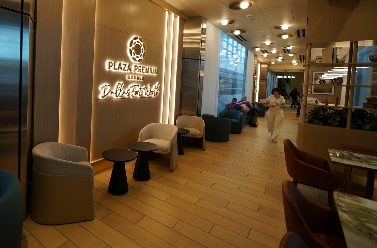 chairs with small tables, in the main walkway.