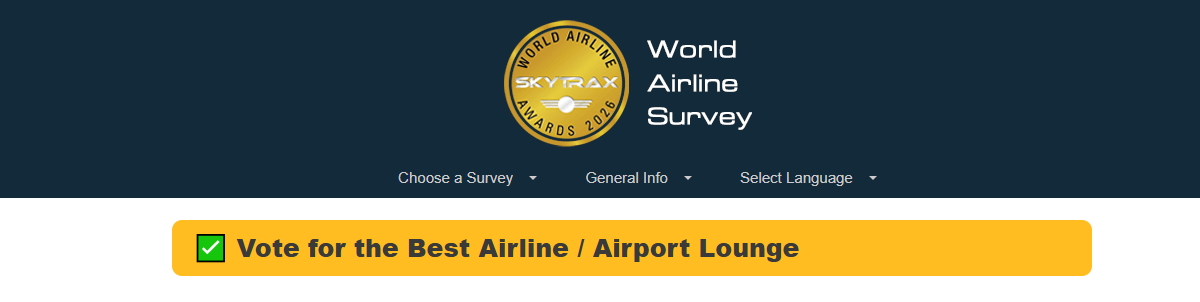 screenshot of the voting page for Skytrax awards.