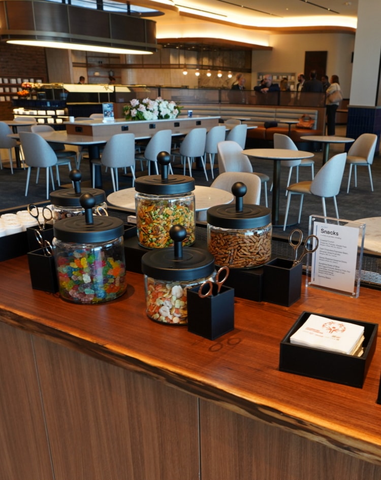 snacks to enjoy while in the lounge.